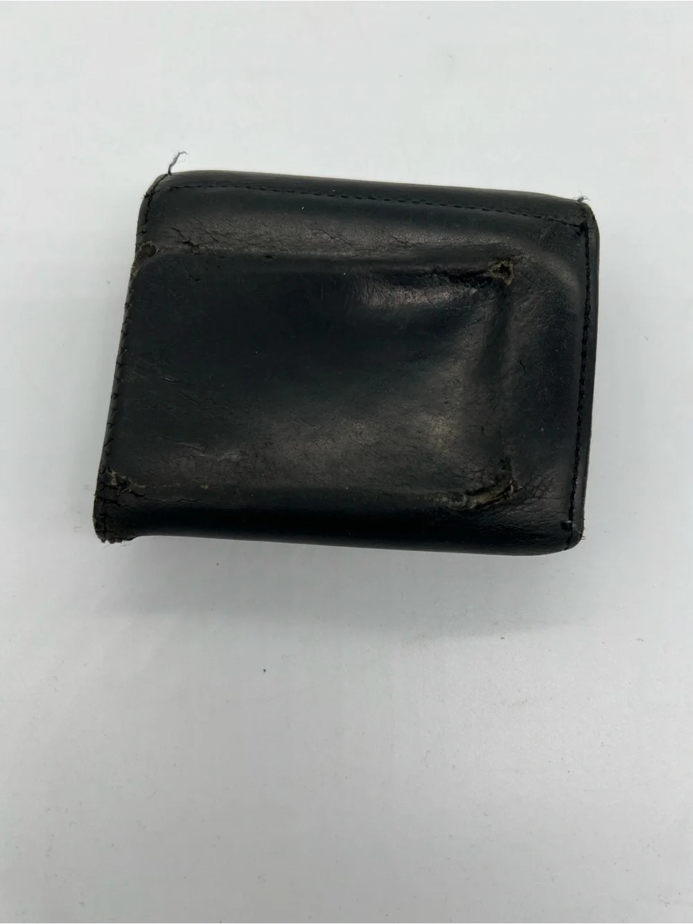 Vintage Harley Davidson Black Leather Bi-Fold Wallet with Metal Stud Accents